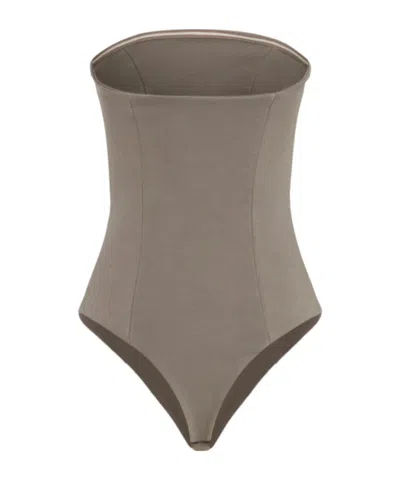 Entire Studios Pipette Strapless Bodysuit In Brown