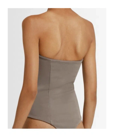 Entire Studios Pipette Strapless Bodysuit In Brown
