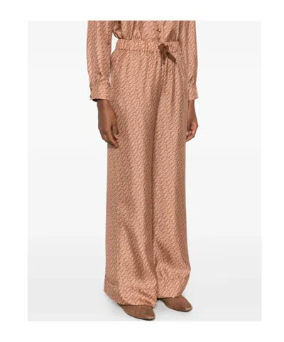 Herno Drawstring Patterned Trousers In Brown