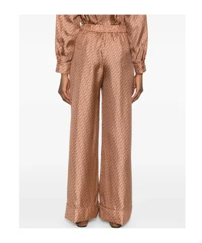 Herno Drawstring Patterned Trousers In Brown