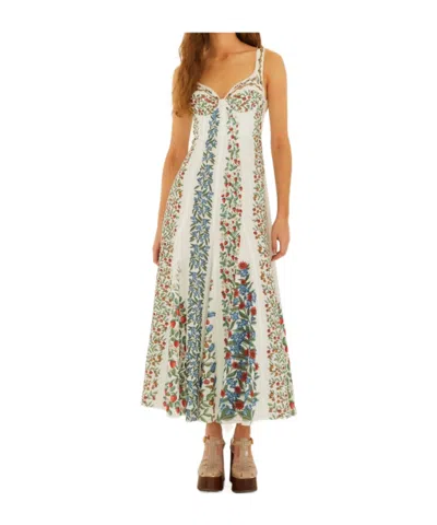 Farm Rio Off-white Fruit Beauty Lenzing Ecovero Euroflax Maxi Dress In Multi