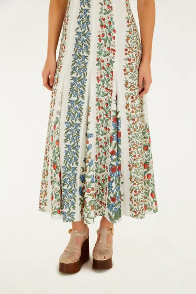 Farm Rio Off-white Fruit Beauty Lenzing Ecovero Euroflax Maxi Dress In Multi