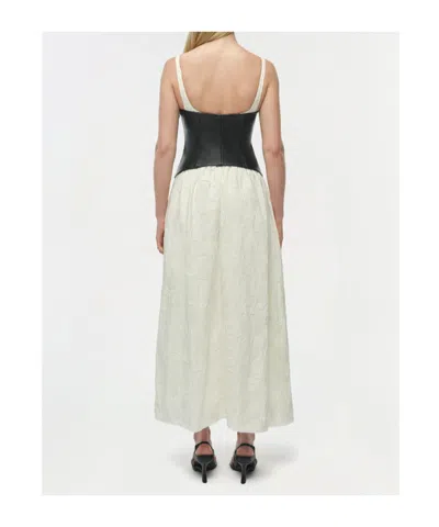 Simkhai Cortland Belted Bustier Midi Dress In Black Multi In White