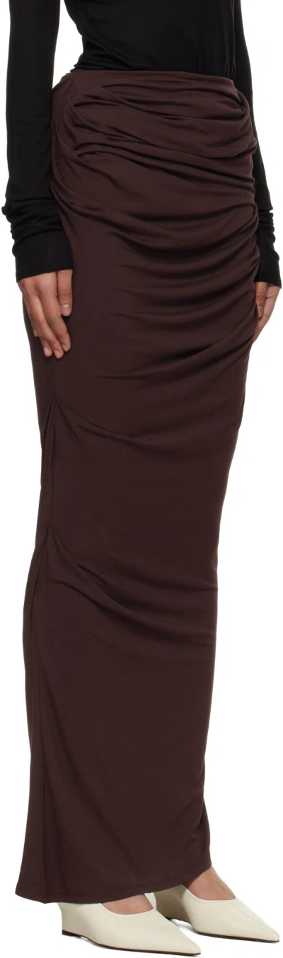 Entire Studios Drape Skirt In Brown