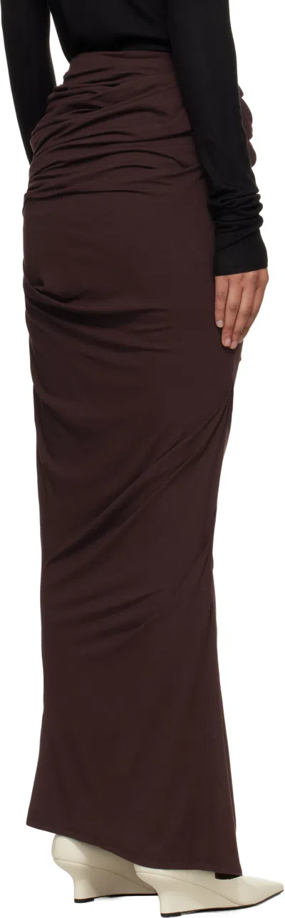 Entire Studios Drape Skirt In Brown