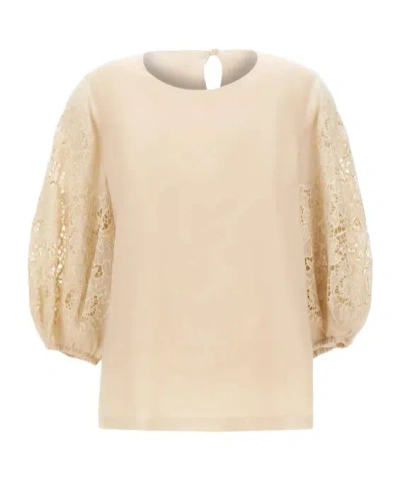 Max Mara Macramé Sleeve Blouse In Multi