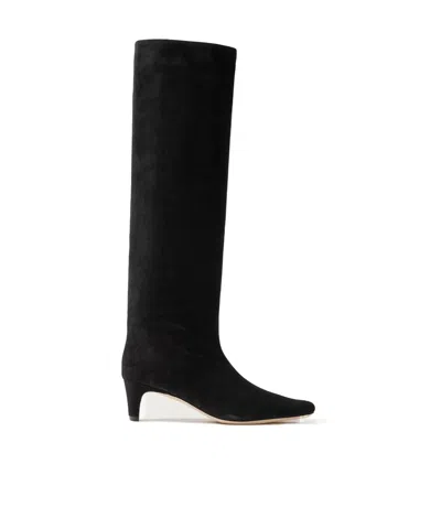 Staud Women's Western Wally Suede Tall Boots In Black