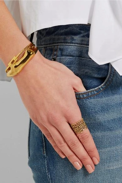 Shop Aurelie Bidermann Lace Gold-plated Ring