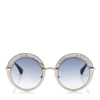 JIMMY CHOO GOTHA Nude Palladium and Glitter Round Framed Sunglasses