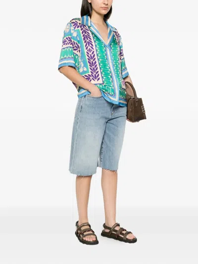 Sandro Graphic-print Short-sleeve Shirt In Multi