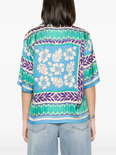 Sandro Graphic-print Short-sleeve Shirt In Multi