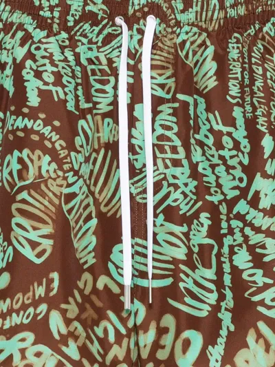 Dsquared2 Graffiti-print Swim Shorts In Multi