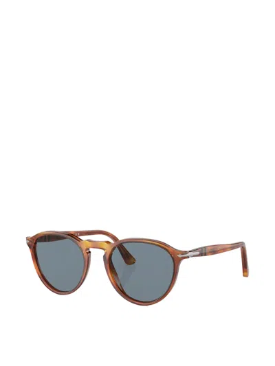 Persol Round Frame Sunglasses In Brown