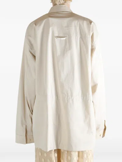 Rier Multi-pocket Zip-up Coat In Neutral