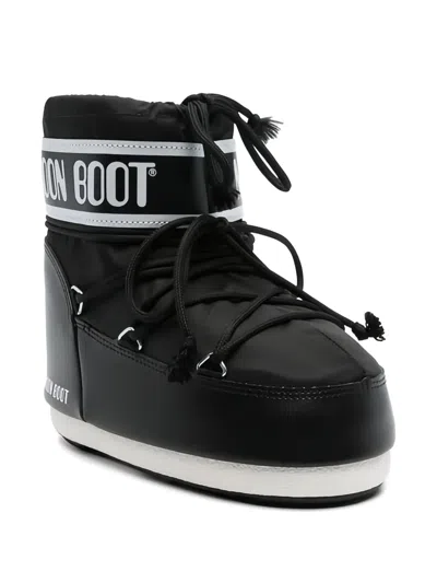Moon Boot Unisex Icon Mini Low Ankle Nylon Boots In Black
