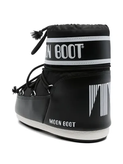 Moon Boot Unisex Icon Mini Low Ankle Nylon Boots In Black