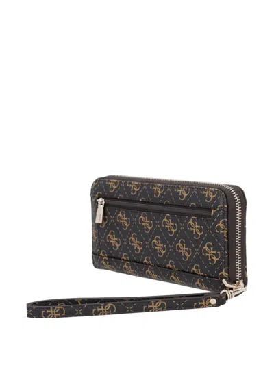 Guess Usa Patterned Wallet In Brown