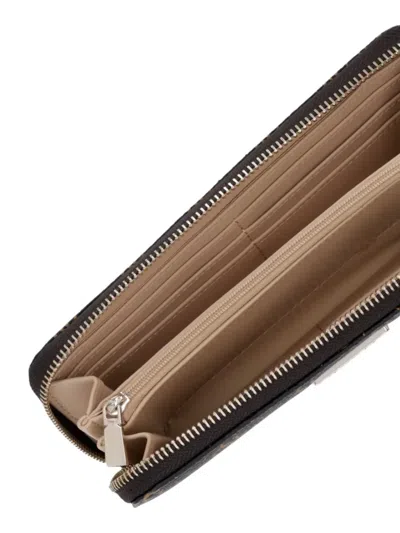 Guess Usa Patterned Wallet In Brown