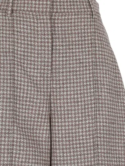 Agnona Houndstooth-pattern Wide-leg Shorts In Multi