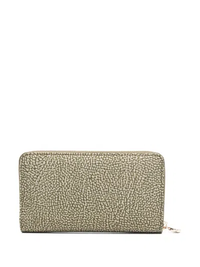 Borbonese Patterned Wallet In Green