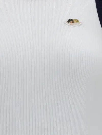 Fiorucci Ribbed Angels-patch Midi Dress In White