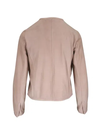 Kiton Two-pocket Suede Jacket In Neutral