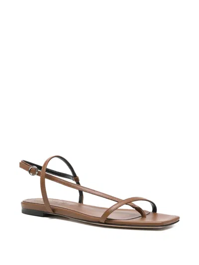 Aeyde Square-toe Slingback Sandals In Brown