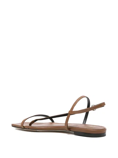 Aeyde Square-toe Slingback Sandals In Brown