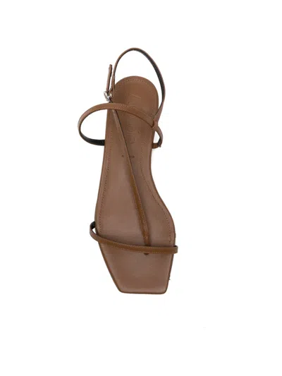 Aeyde Square-toe Slingback Sandals In Brown