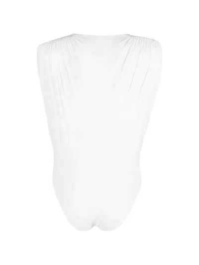 Amazuìn Nikita Ruched Cut-out Bodysuit In White