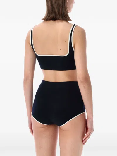 Auralee Contrast-trim Bikini In Black