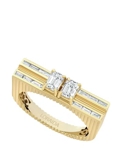 Loraida Blade Double Diamond Ring In Gold