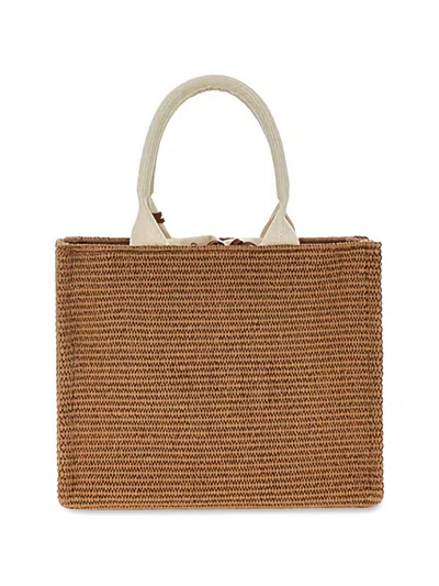 Paul & Shark Raffia And Leather Bag In Brown