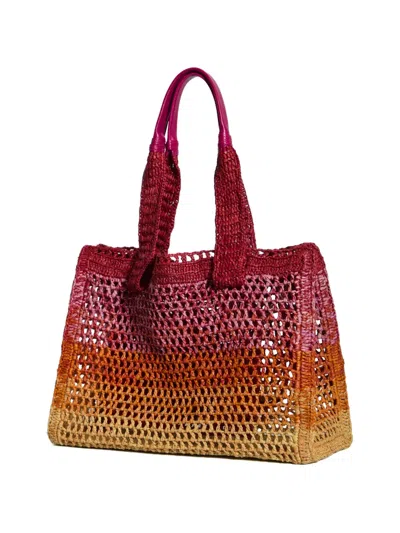 Chloé Womens Multicolor Orange Summer Banana East-west Raffia Tote Bag In Pattern