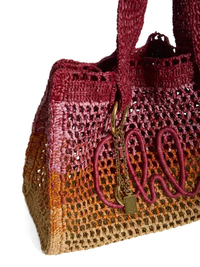 Chloé Womens Multicolor Orange Summer Banana East-west Raffia Tote Bag In Pattern
