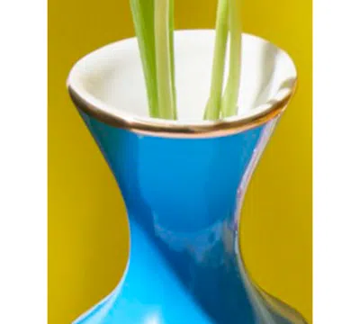 Jonathan Adler Portofino 20 Oz. Cuff Vase In Blue