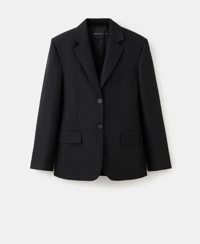 Mango Two-button Blazer In Black