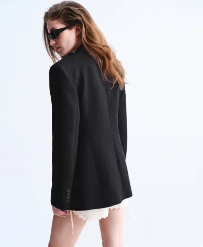 Mango Two-button Blazer In Black