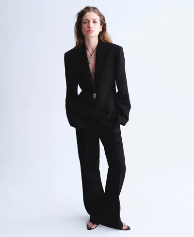 Mango Two-button Blazer In Black