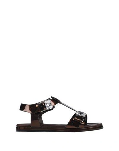 Shop Casadei Sandals In Bronze