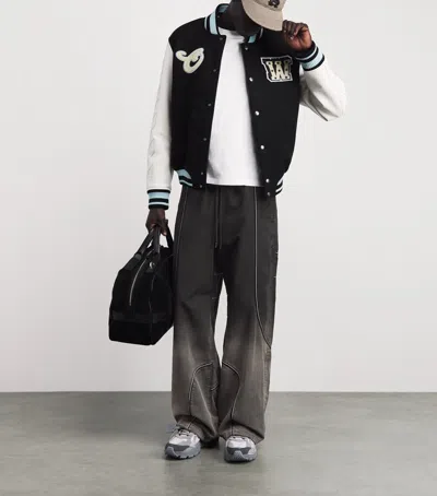 Off-white Gradient-effect Wide-leg Trousers In Gray
