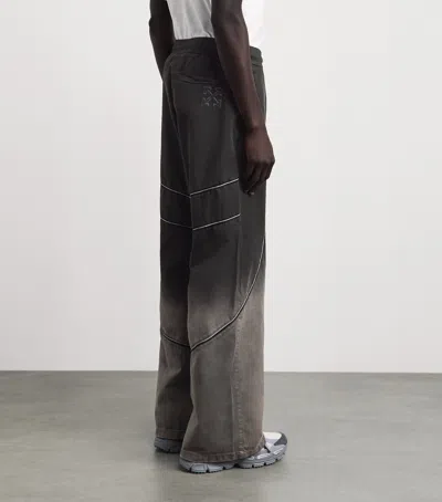 Off-white Gradient-effect Wide-leg Trousers In Gray