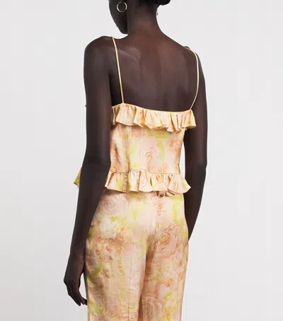 Sandro Paris Satin Floral Print Cami Top In Multi