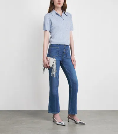 Maje Patch-pockets Flared Jeans In Blue