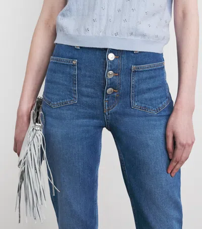 Maje Patch-pockets Flared Jeans In Blue