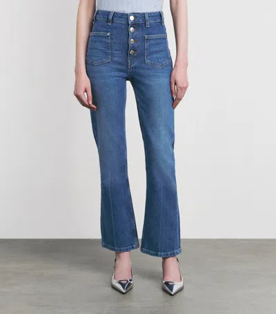 Maje Patch-pockets Flared Jeans In Blue