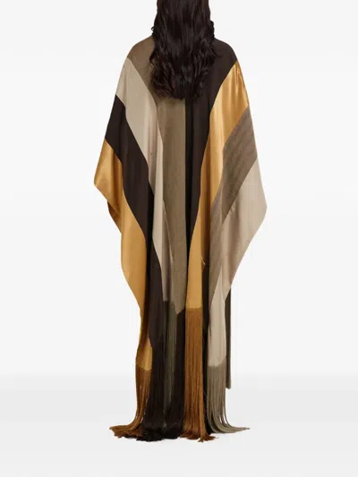 Ferragamo Poncho Patchwork Brun In Brown