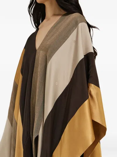 Ferragamo Poncho Patchwork Brun In Brown