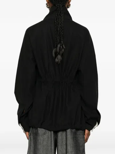 Soh Floral-appliqué Drawstring Jacket In Black