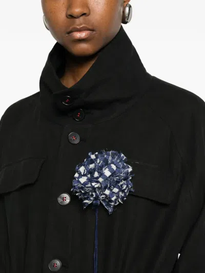 Soh Floral-appliqué Drawstring Jacket In Black